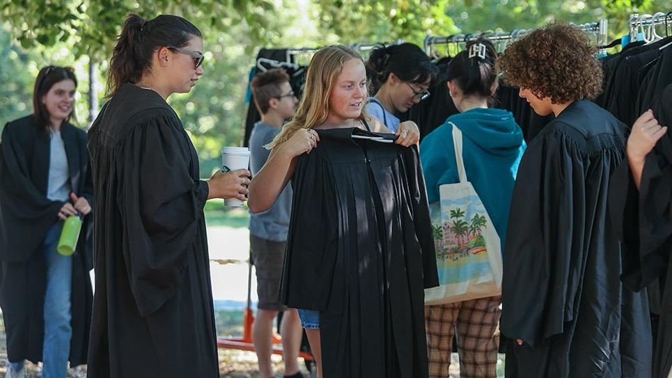 Convocation 2024 Students Selecting Robes