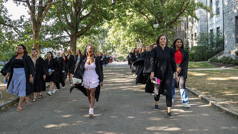 Convocation 2024 Procession down Taylor Drive