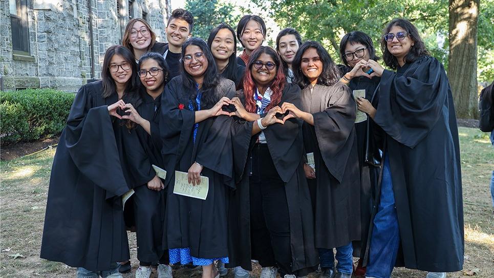 Group of students in robes at Convocation 2024 