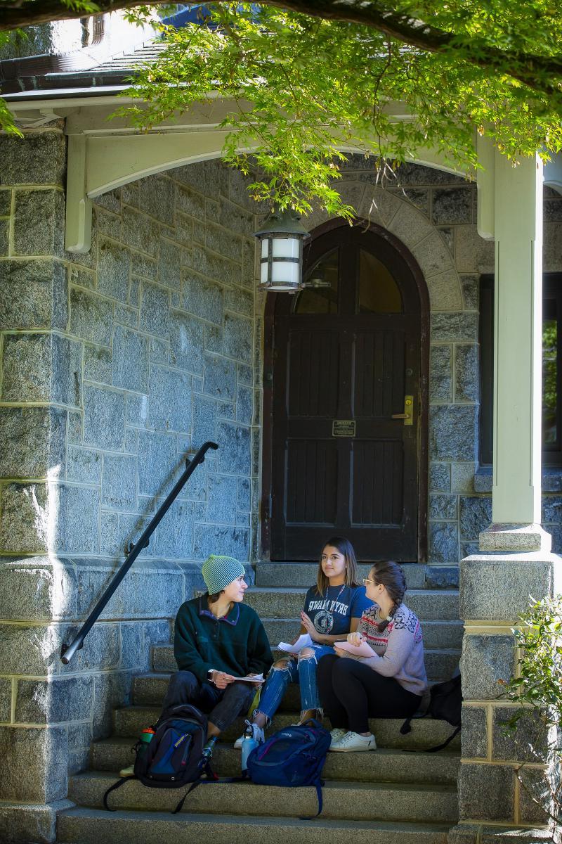 students on merion steps